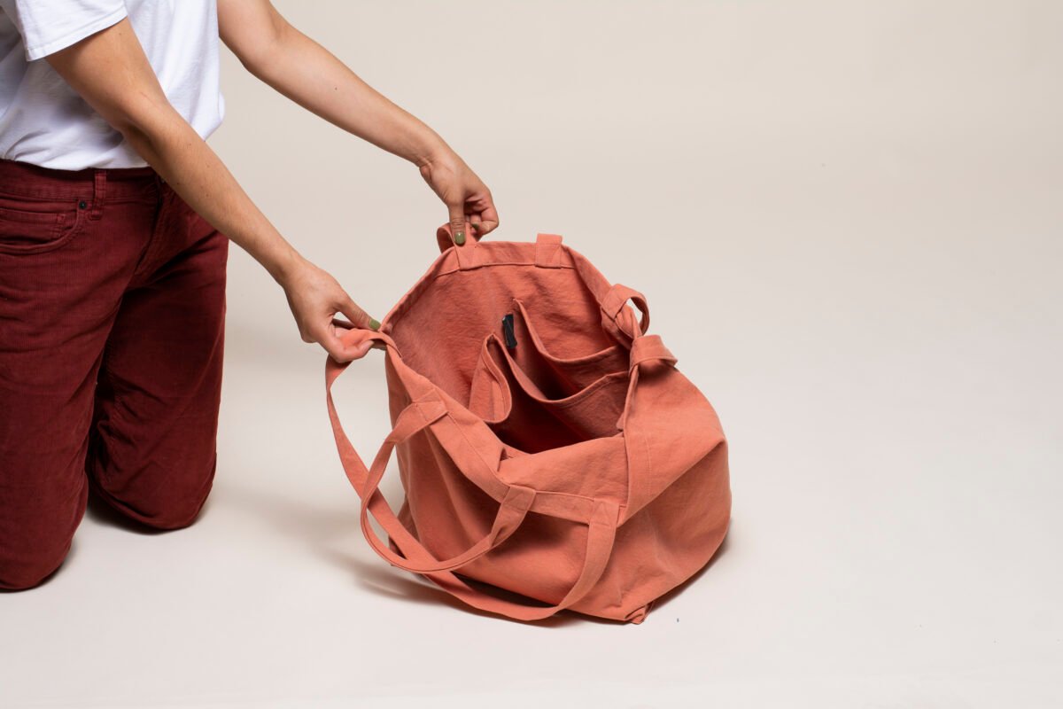 Tote Bag Grande Cuadrada: Salmón - Imagen 3
