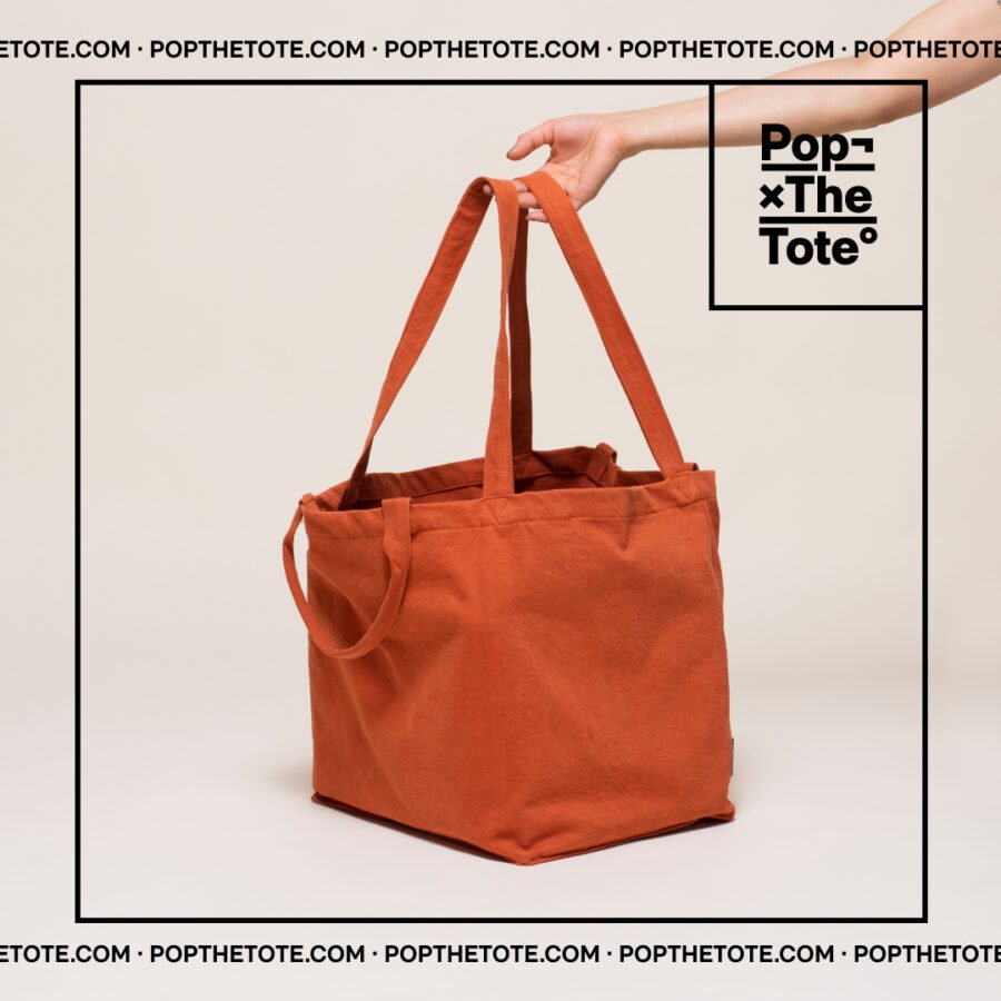 Tote Bag Grande Cuadrada: Ladrillo